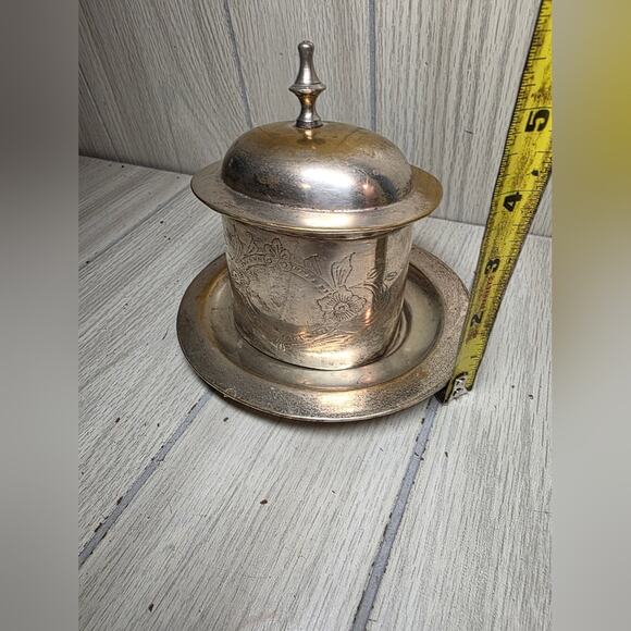 Vtg Handmade Engraved Silverplated Lided Trinket Box Iternational Silver Co - Picture 7 of 11